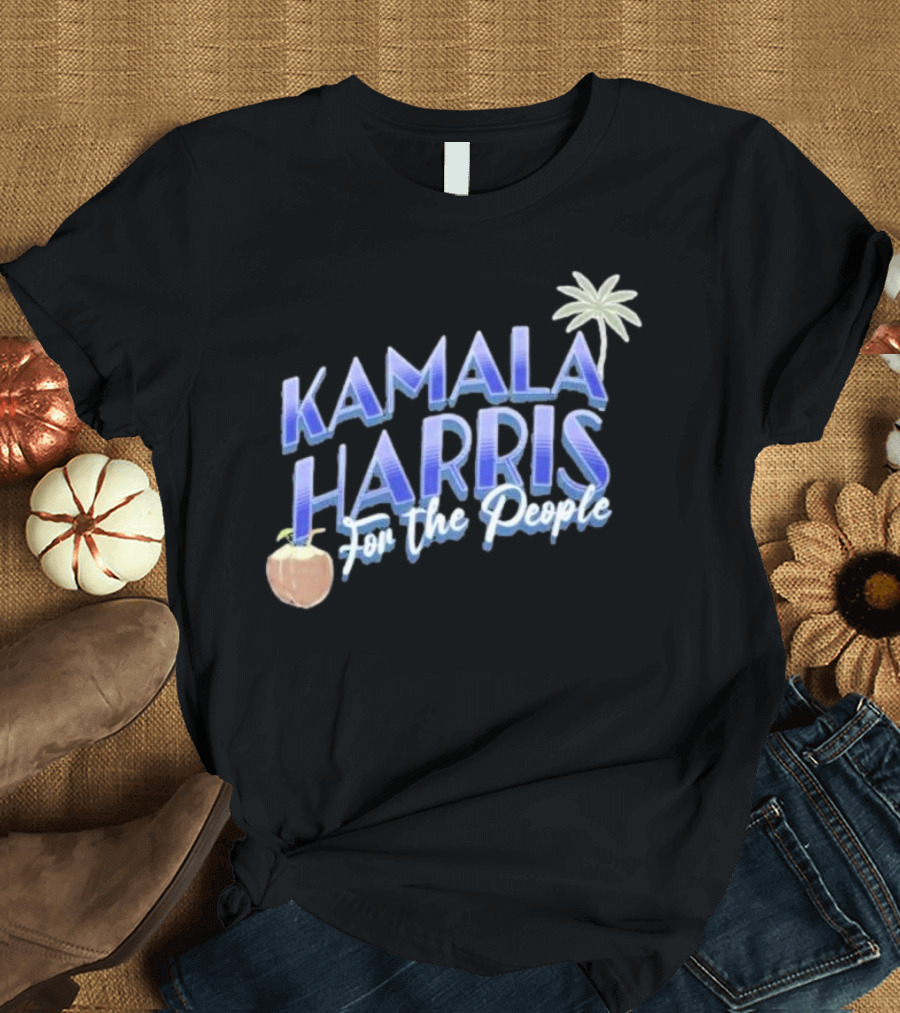 Kamala Harris For the People Coconut and Palm Tree T-Shirt