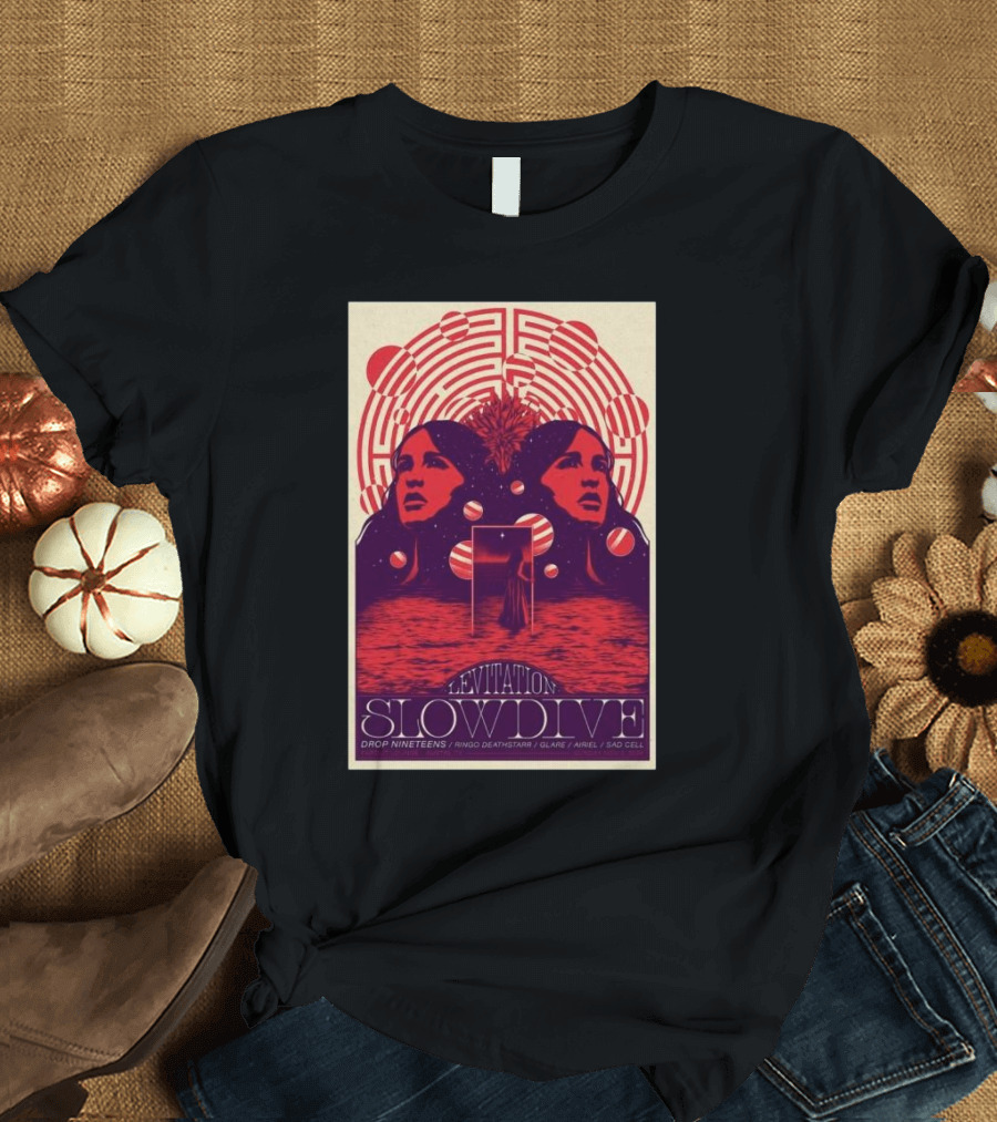 Levitation Austin November 3 2024 SlowDive Drop Nineteens Ringo Deathstarr Glaive Ariel SLO Cell T-Shirt
