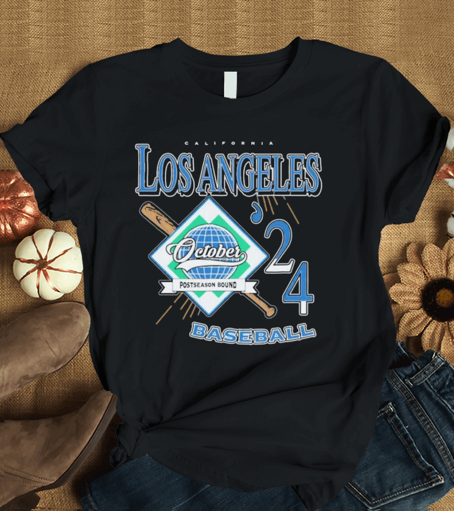 Los Angeles California October 2024 Postseason Bound Baseball T-Shirt