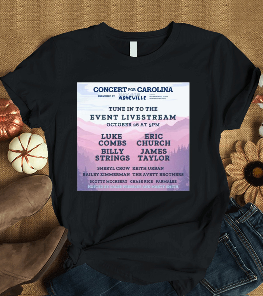 Concert for Carolina Livestream October 26 2024 Featuring Luke Combs Eric Church Billy Strings James Taylor Hosted by Caleb Pressley and Marty Smith T