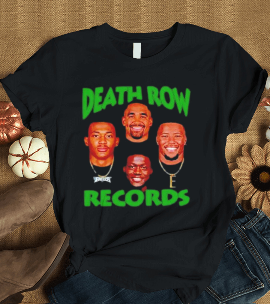 Philadelphia Eagles Death Row Records AJ Brown Jalen Hurts Devonta Smith Saquon Barkley T-Shirt