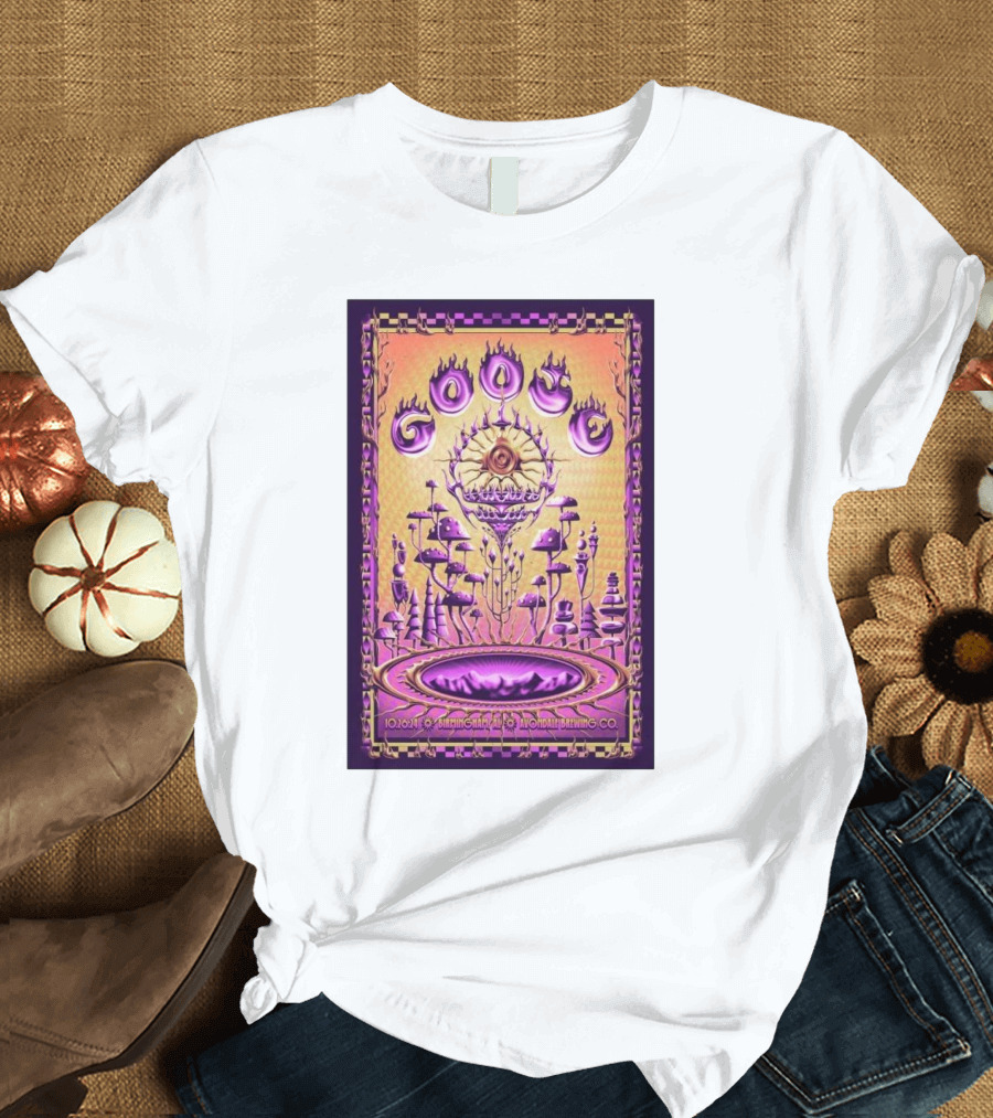 Goose Birmingham AL Avondale Brewing CO Oct 26 2024 Psychedelic Mushroom T-Shirt