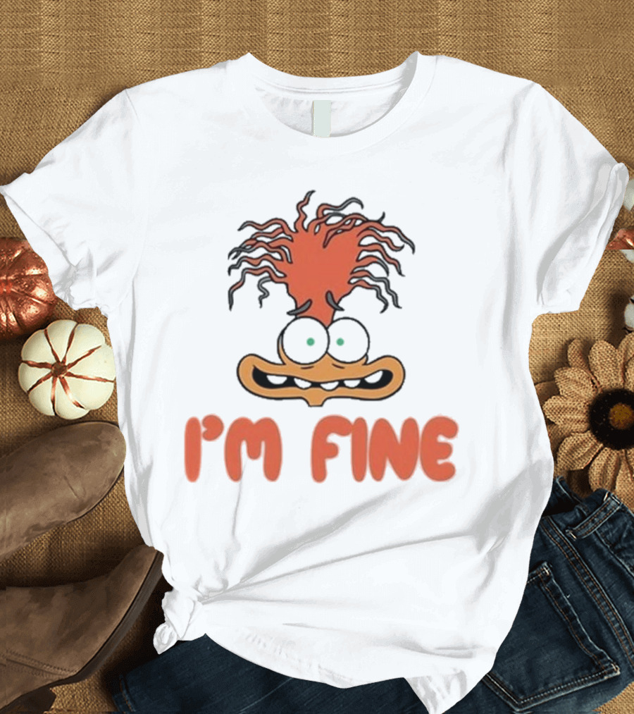 Mel Mitchell Wearing Inside Out 2 I'm Fine Anxiety Rugrats Style Character T-Shirt