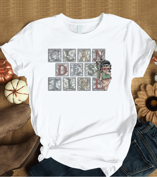 T-Shirt: Clandestine Industries Fairy Letters Block Design with Cartoon Fairy T-Shirt Clandestine Industries Fairy Letters Block Design with Cartoon Fairy T-Shirt
