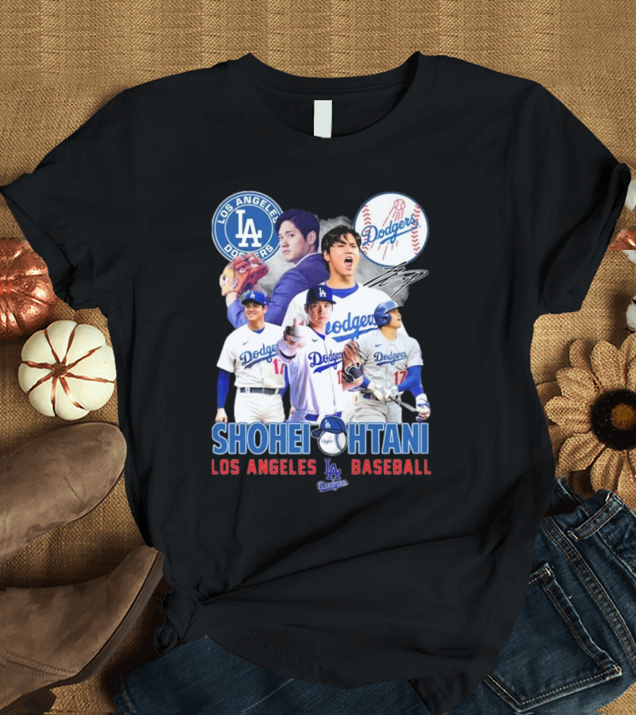 Los Angeles Dodgers Shohei Ohtani Baseball MVP Signature T-Shirt