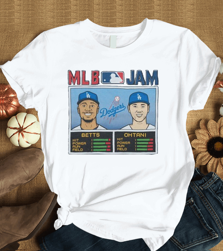 MLB Jam Dodgers Betts Ohtani 2024 World Series Champions Los Angeles Dodgers T-Shirt