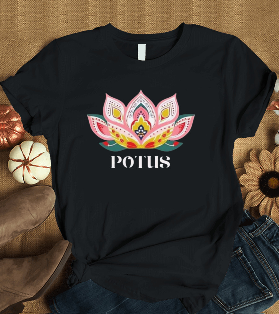 Lotus POTUS Kamala Harris 2024 I'm With Her T-Shirt