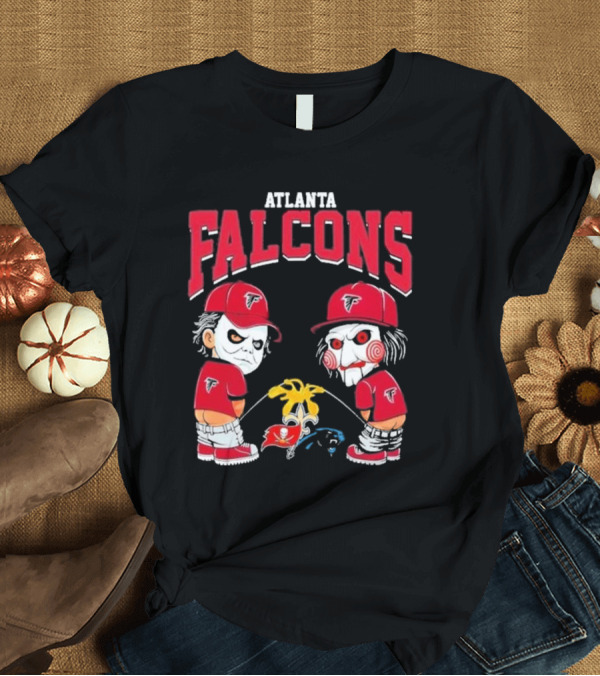 T-Shirt: Atlanta Falcons Halloween 2024 Michael Myers Billy The Puppet Pee On NFL Teams T-Shirt Atlanta Falcons Halloween 2024 Michael Myers Billy The Puppet Pee On NFL Teams T-Shirt