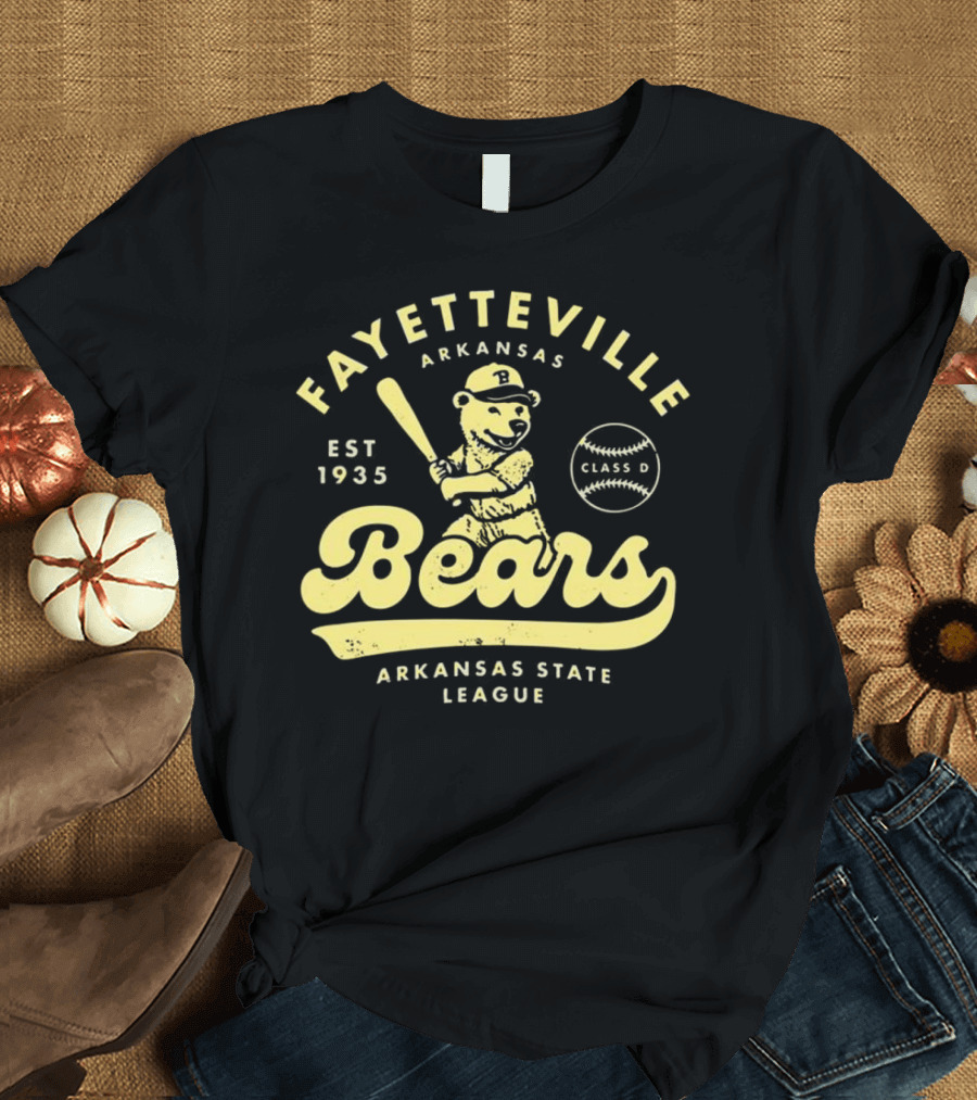Fayetteville Bears Arkansas State League Est 1935 Class D Vintage Baseball Teams T-Shirt