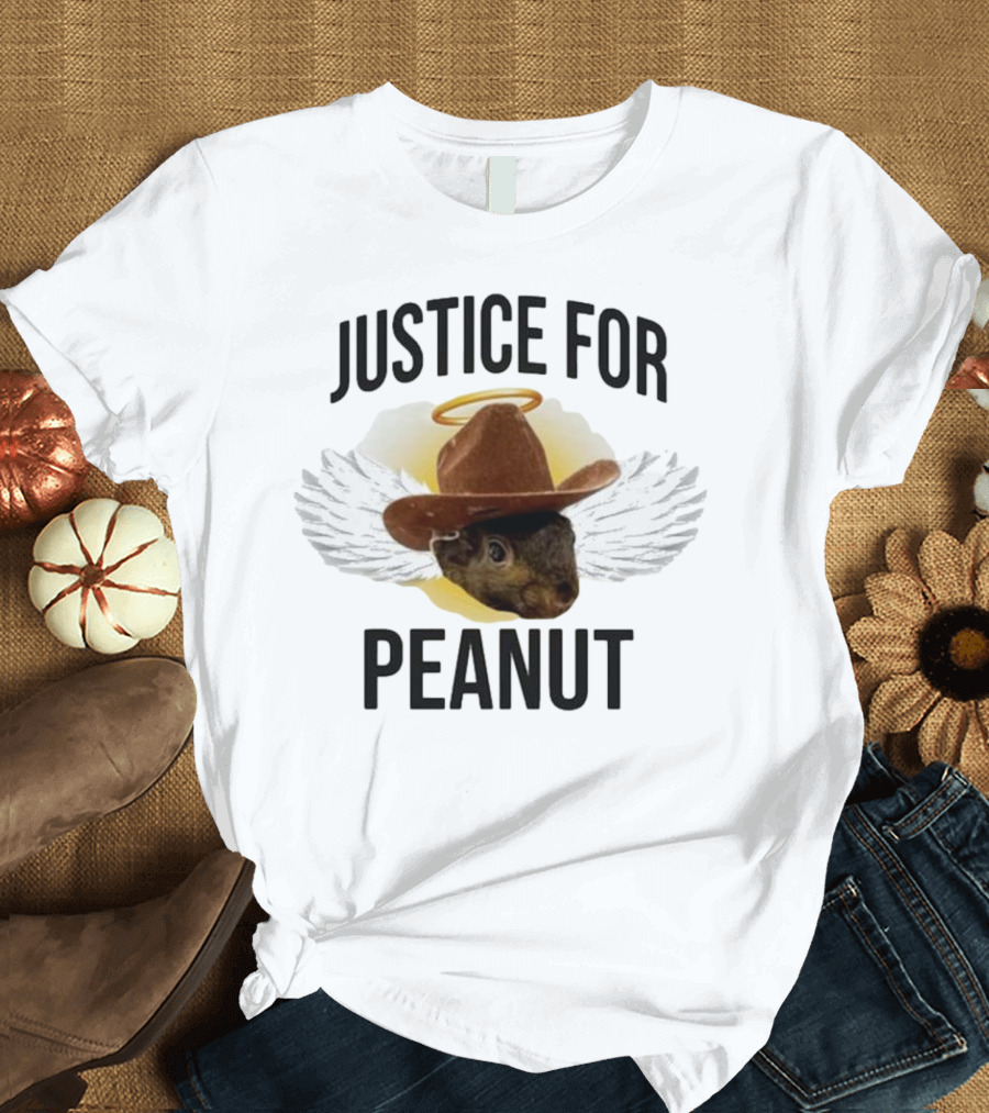 Justice For Peanut Angel Cowboy Wings T-Shirt