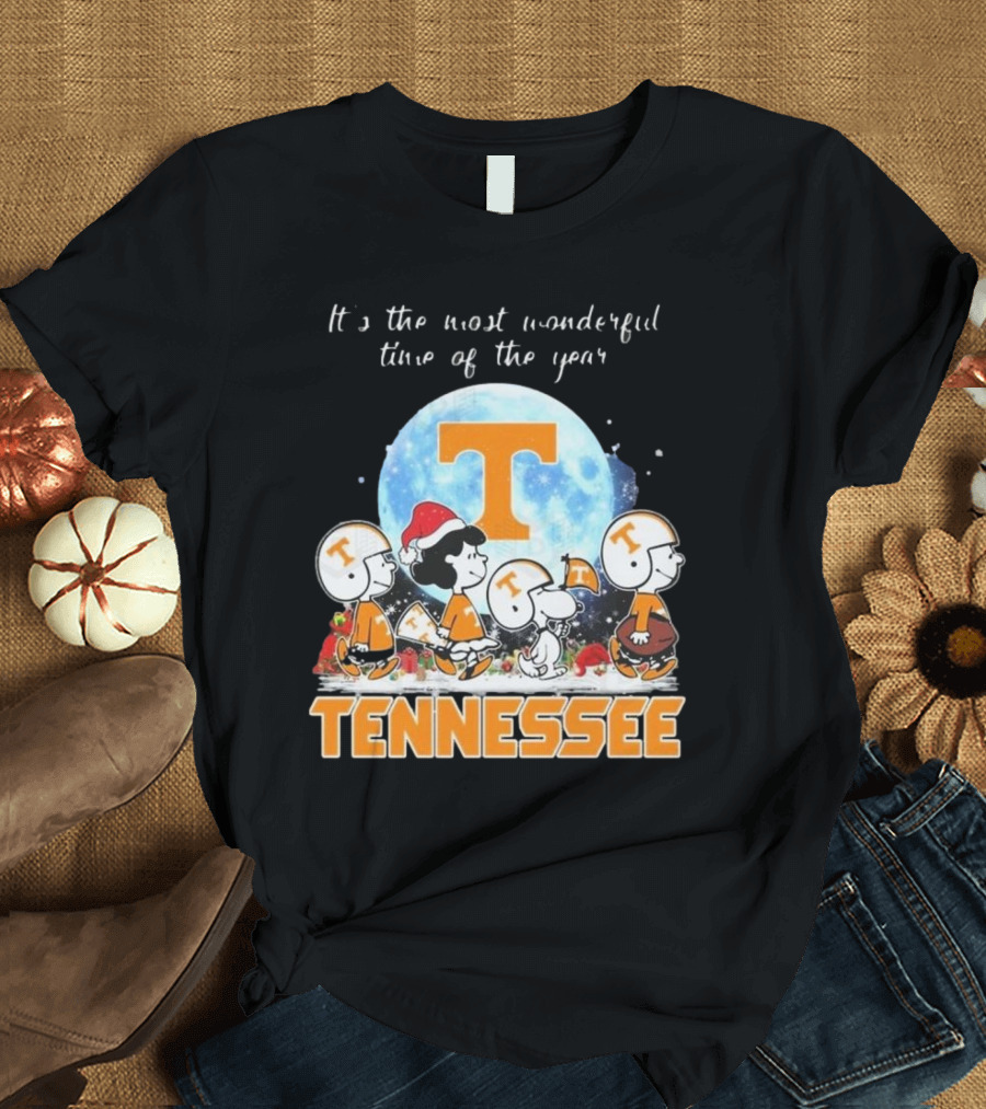 Tennessee Volunteers Christmas 2024 Peanut Characters It's the Most Wonderful Time of the Year T-Shirt