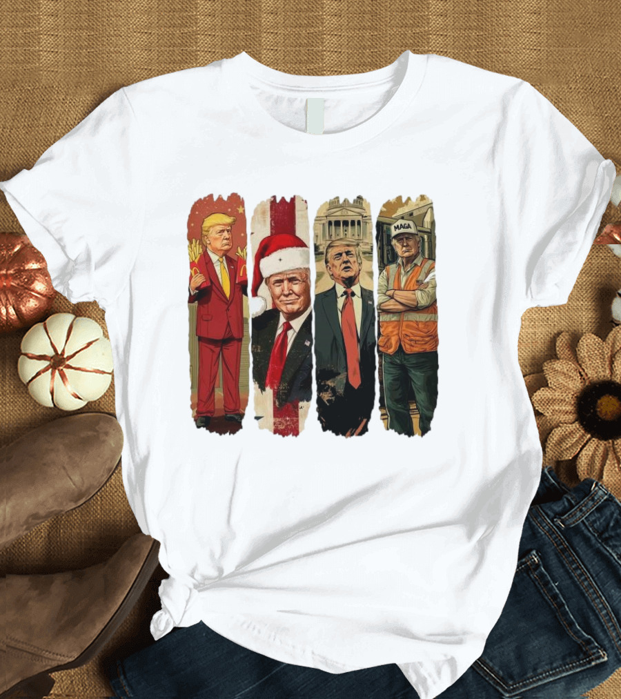 Trump Won 2024 We Won America Again 2024 Santa Hat MAGA Construction Worker T-Shirt