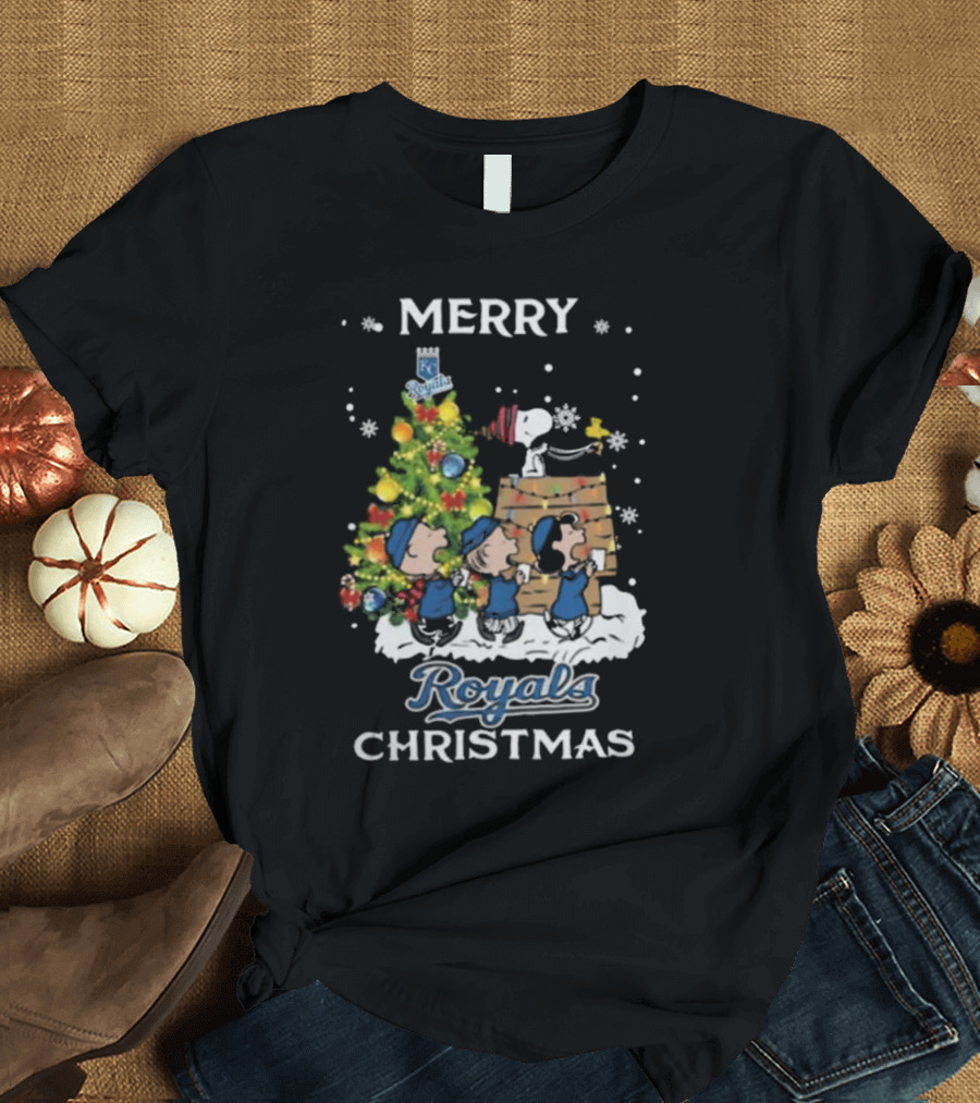 Merry Christmas Kansas City Royals Snoopy and Friends T-Shirt