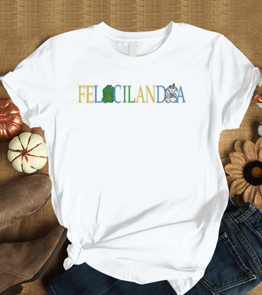 Sayonara Felicilandia 3 Year Anniversary Frog and Tiger Letters T-Shirt