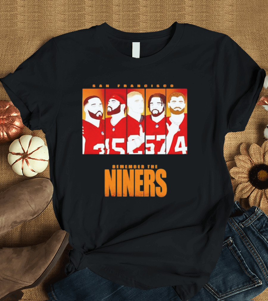 San Francisco 49ers Remember the Niners Players Red Jerseys T-Shirt