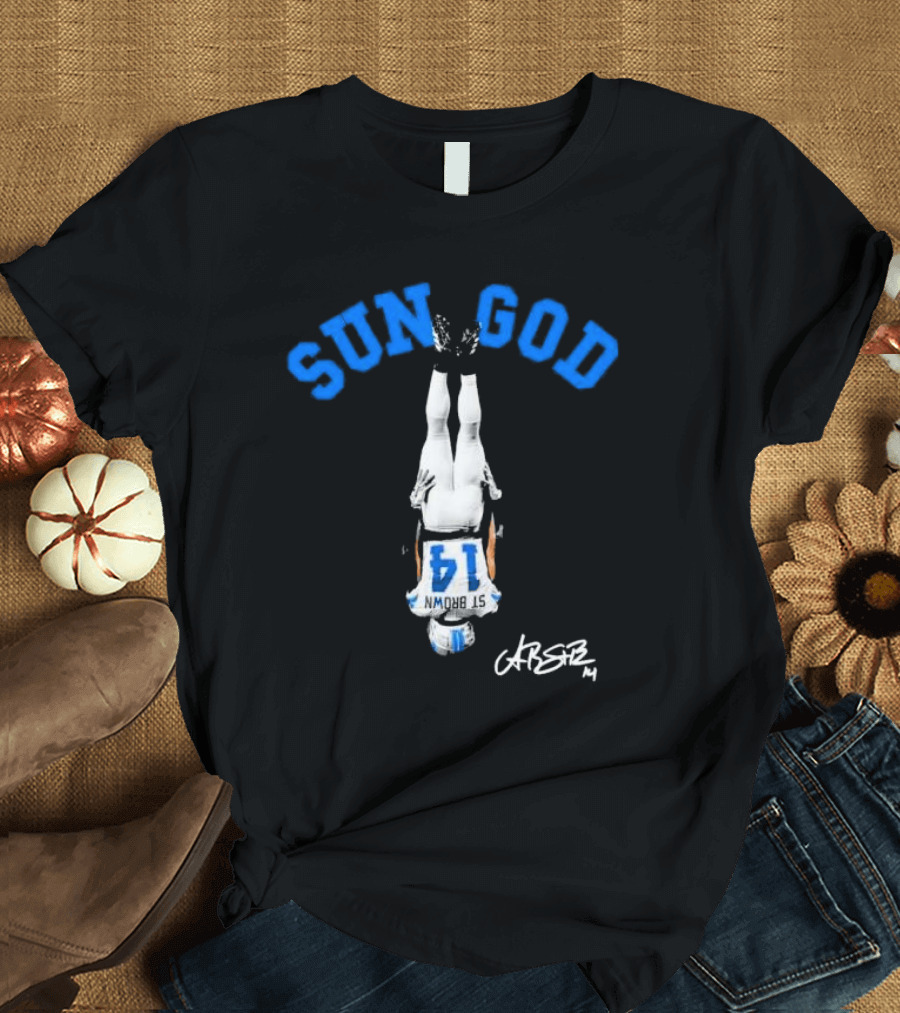 SUN GOD St. Brown 14 Headstand Signature T-Shirt