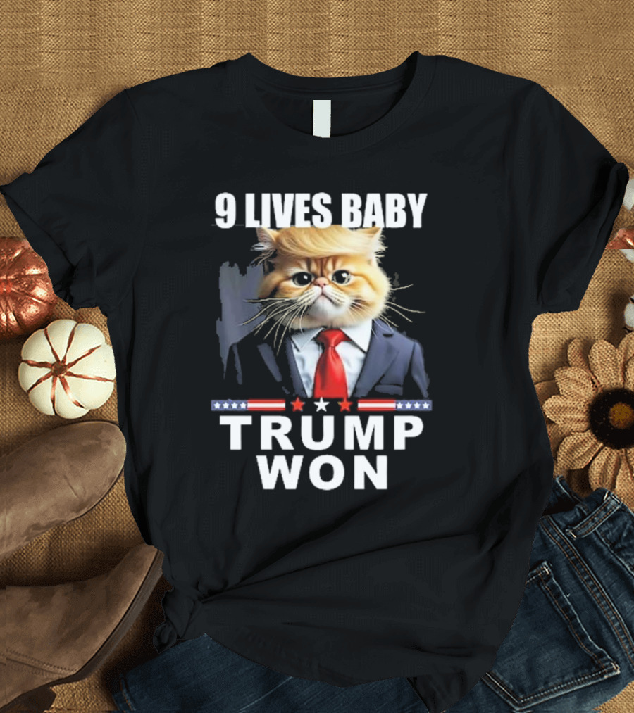 9 Lives Baby Trump Won Cat Suit Political Humor T-Shirt