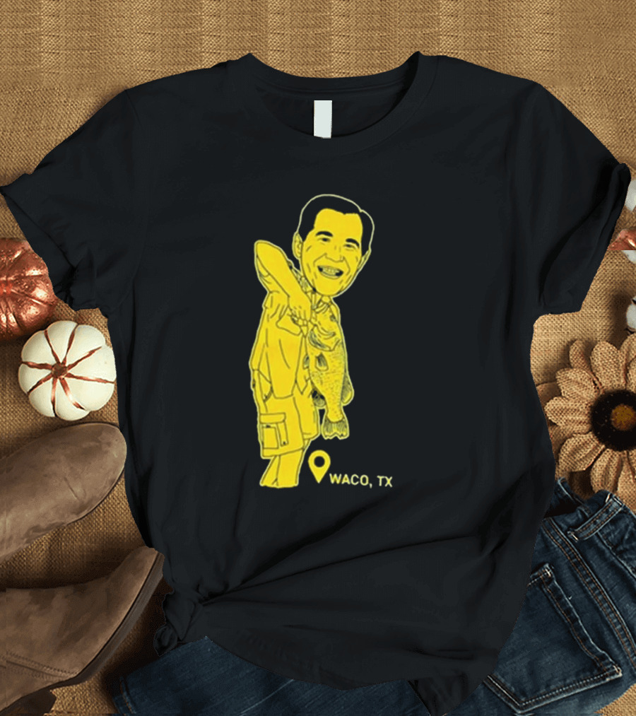 Scott Drew Fishing Caricature Waco TX T-Shirt