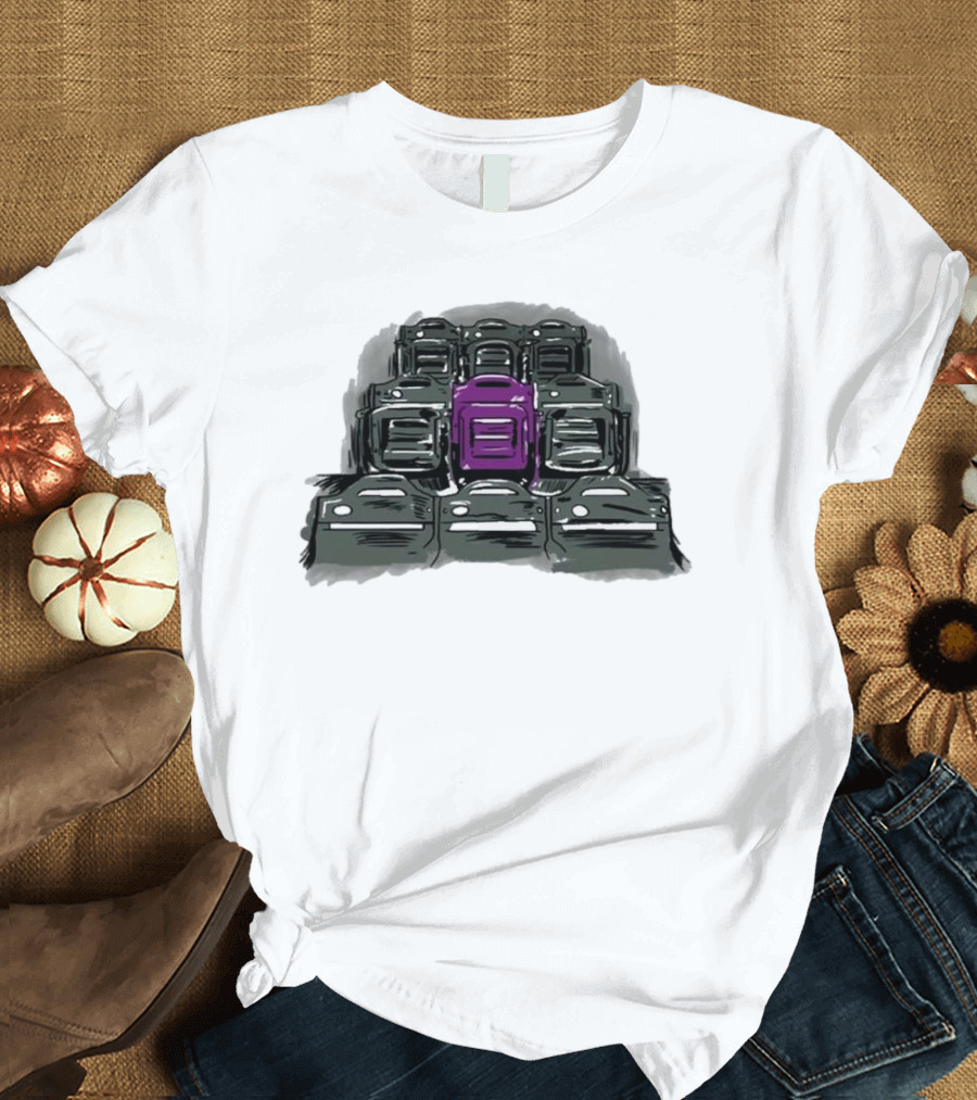Grimace The Purple Seat Among Gray Car Seats T-Shirt
