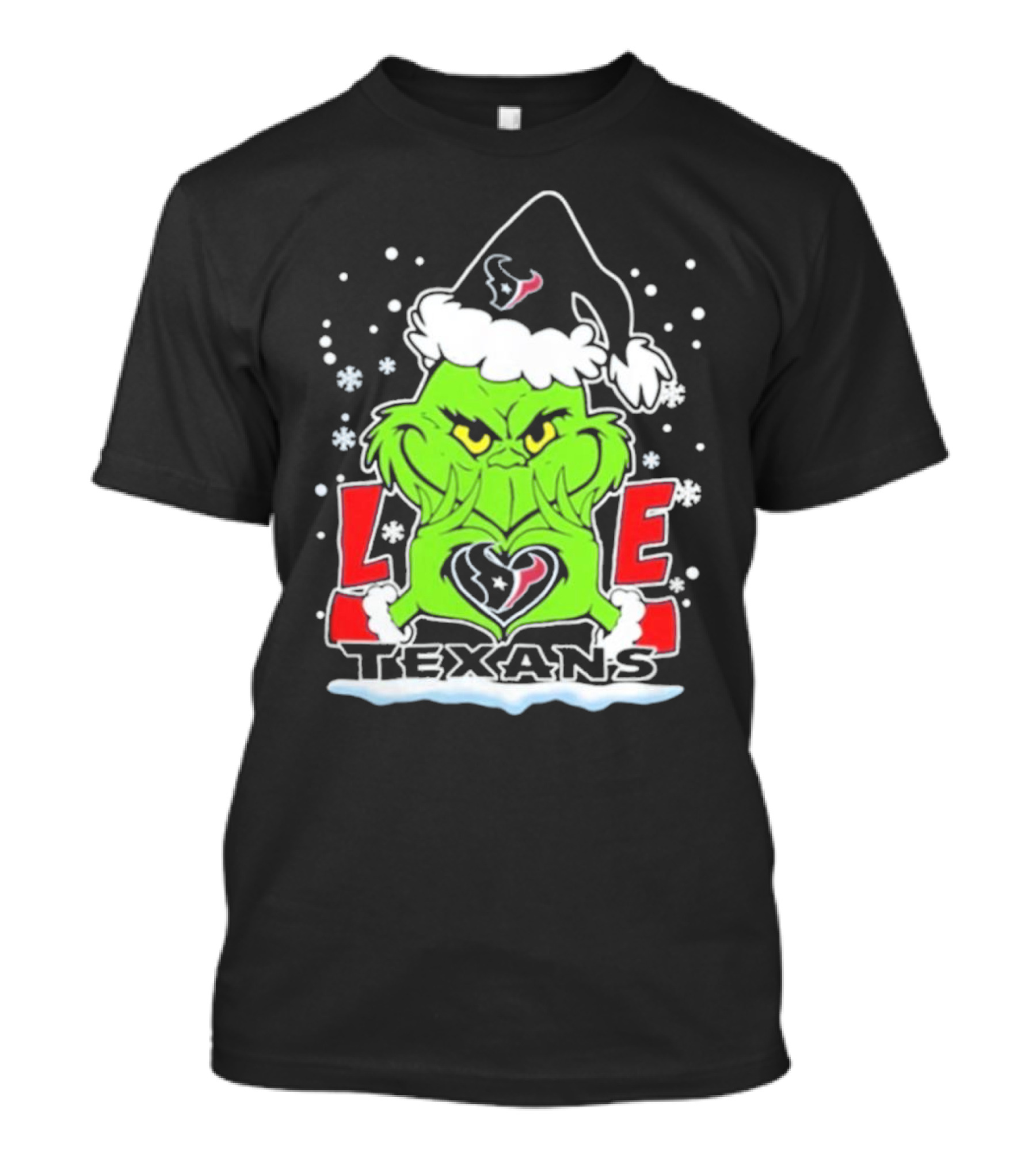The Grinch Love Houston Texans Football Christmas T-Shirt