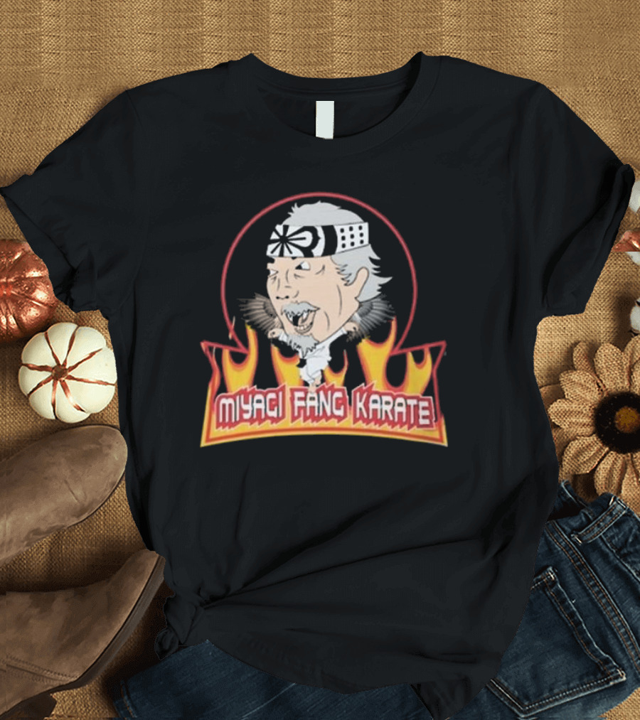 Miyagi Fang Karate Flaming Circle Cobra Kai Inspired Martial Arts T-Shirt