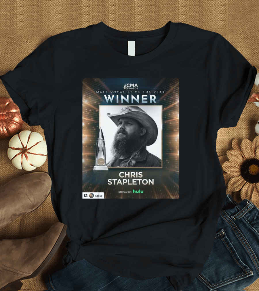 CMA Awards Male Vocalist of the Year Winner Chris Stapleton Stream on Hulu T-Shirt
