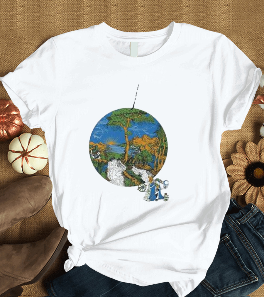 Fleet Foxes Sun Giant Scenic Nature Tree and Mountains T-Shirt