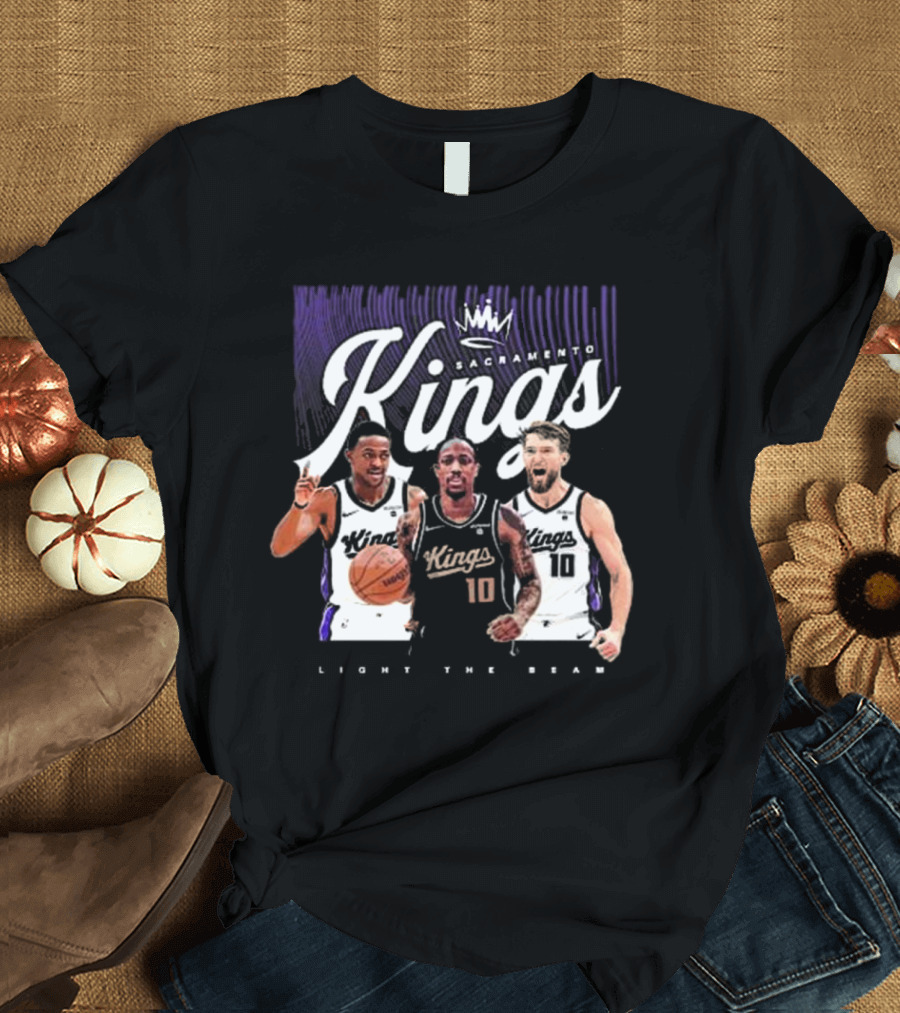 Light the Beam Kings Sacramento Basketball 2024 Derozan Fox Sabonis T-Shirt