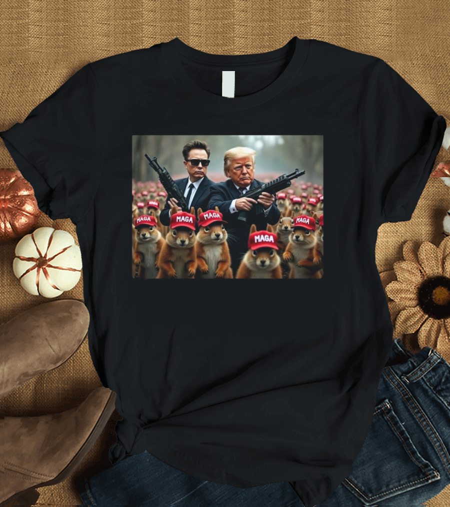 Justice for Peanut Squirrel Mage Trump Musk MAGA T-Shirt