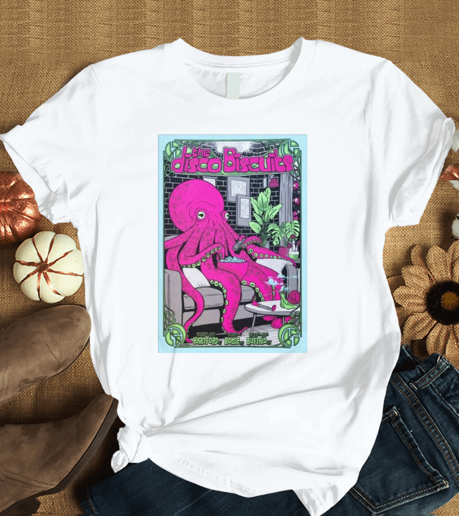 The Disco Biscuits Hartford Rome Buffalo Show November 23-24 2024 Octopus T-Shirt