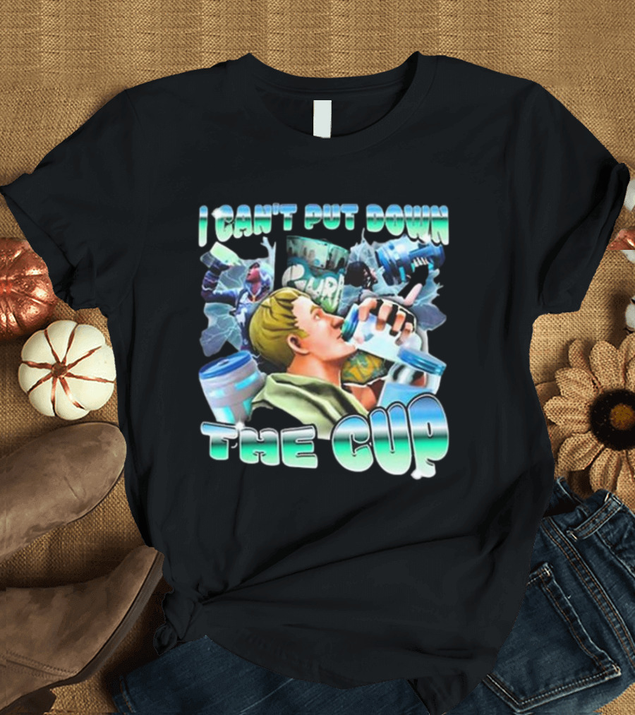 I Can’t Put Down The Cup Gamer Hydration Slam Fortnite T-Shirt