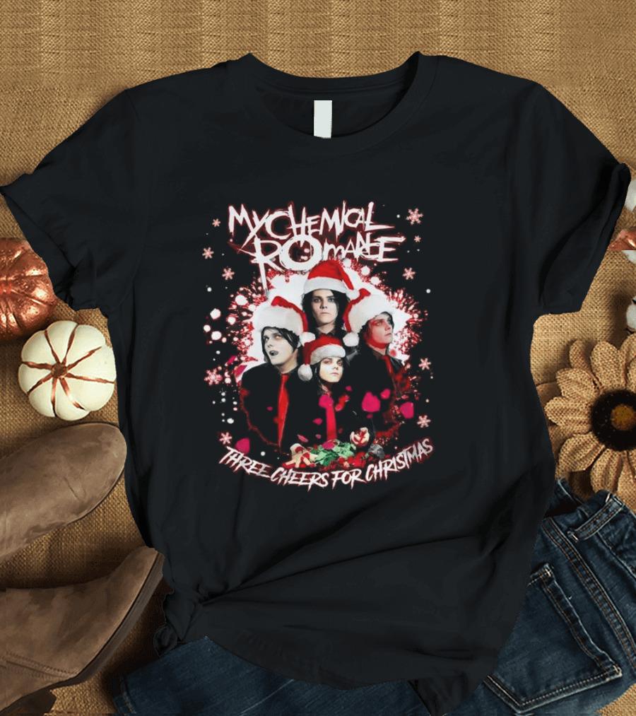 My Chemical Romance Three Cheers For Christmas Santa Hats T-Shirt