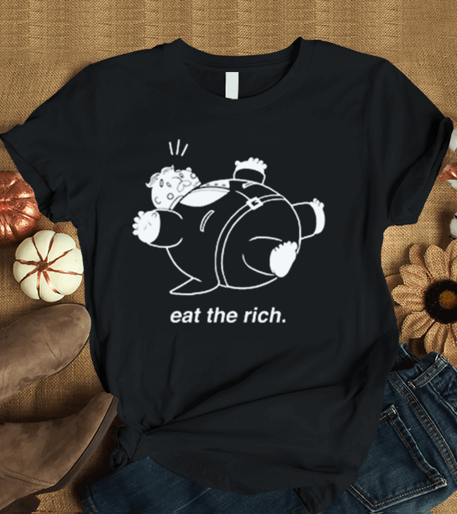 Lameun Eat The Rich Cartoon Character T-Shirt
