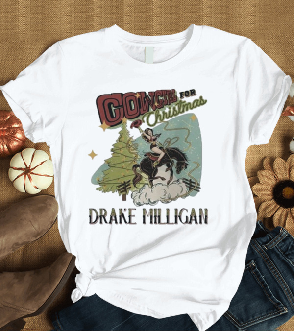 T-Shirt: Drake Milligan Cowgirl For Christmas 2024 Retro Holiday Tree Scene T-Shirt Drake Milligan Cowgirl For Christmas 2024 Retro Holiday Tree Scene T-Shirt