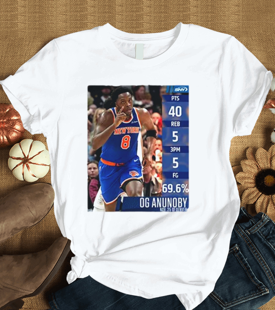 OG Anunoby Nov. 25 40 Points 5 Rebounds 5 Three-Pointers 69.6% FG T-Shirt