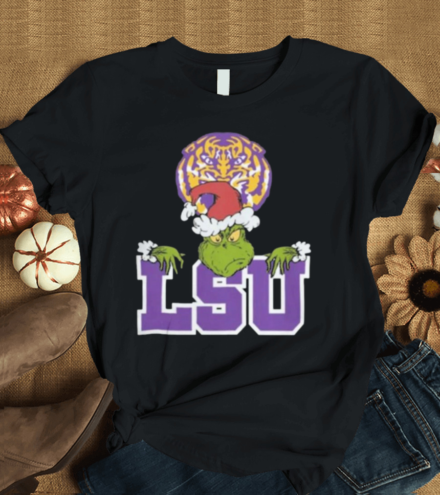 LSU Tigers Grinch Christmas Football 2024 NCAA T-Shirt