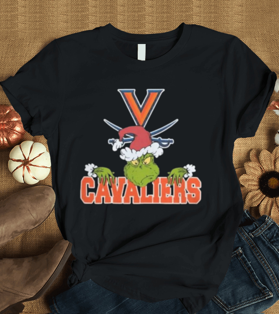 Virginia Cavaliers Grinch Christmas Football 2024 NCAA T-Shirt