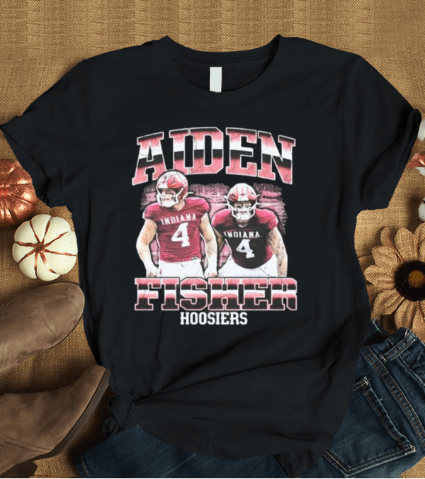 T-Shirt: Aiden Fisher Indiana Hoosiers 90s Football T-Shirt Aiden Fisher Indiana Hoosiers 90s Football T-Shirt