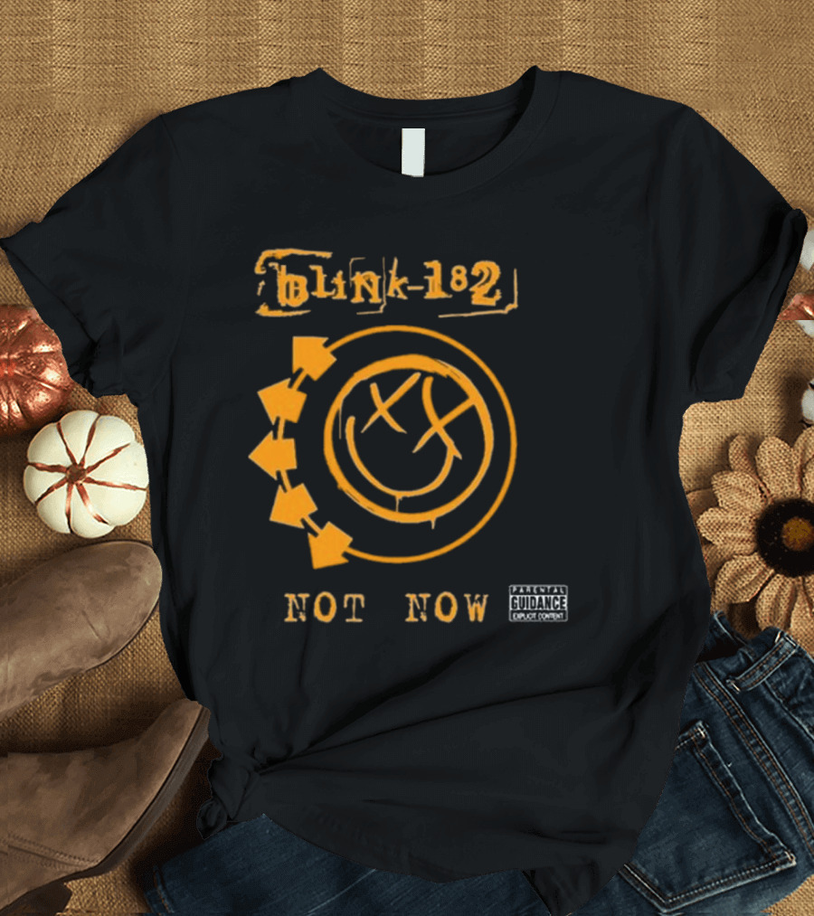 Blink-182 Not Now Greatest Hits Album Parental Advisory Smiley T-Shirt