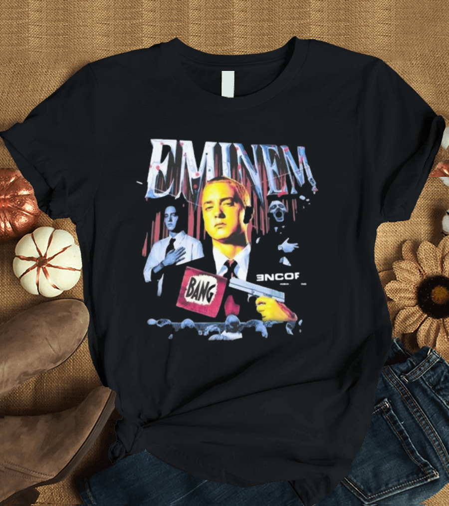 Eminem Encore Bang Gun Flag 20th Anniversary T-Shirt