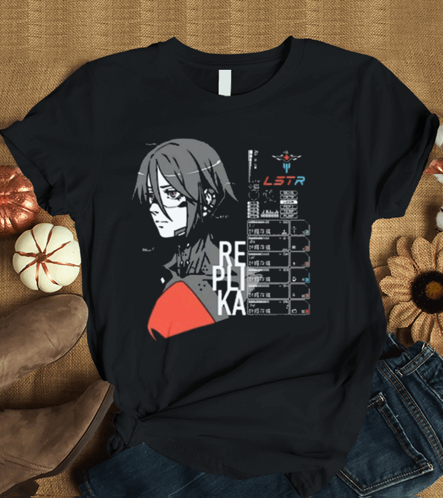 REPLIKA LSTR Wake Up Signalis Character Profile Black T-Shirt