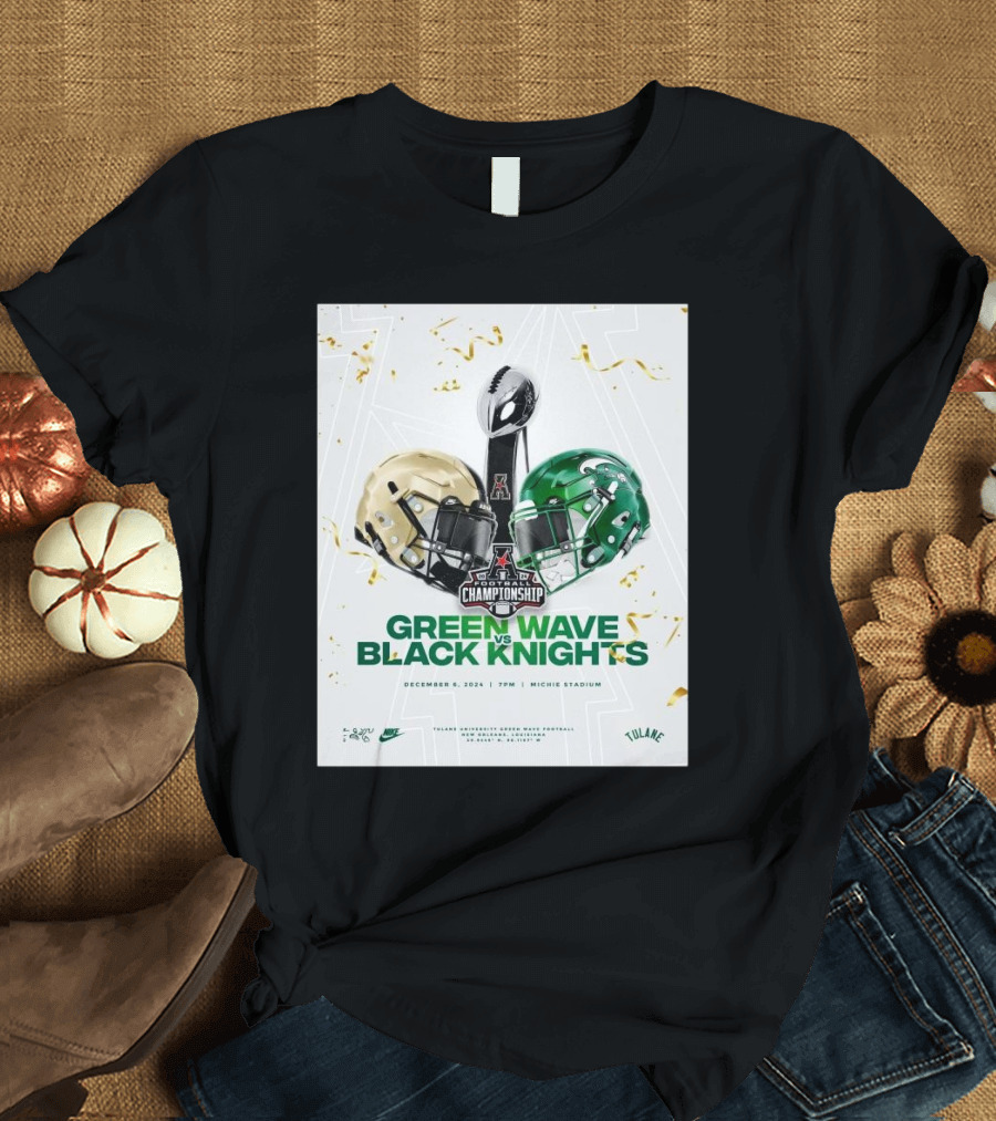 AAC Football Championship Green Wave vs Black Knights December 6 2024 Michie Stadium T-Shirt