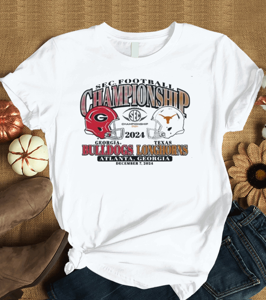 SEC Football Championship 2024 Georgia Bulldogs vs Texas Longhorns Atlanta December 7 T-Shirt