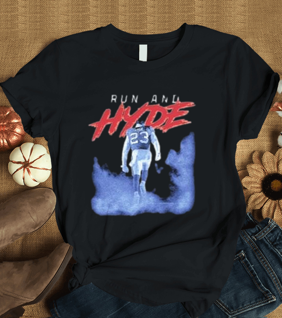 Run and Hyde Football 23 Blue Smoke Trail T-Shirt