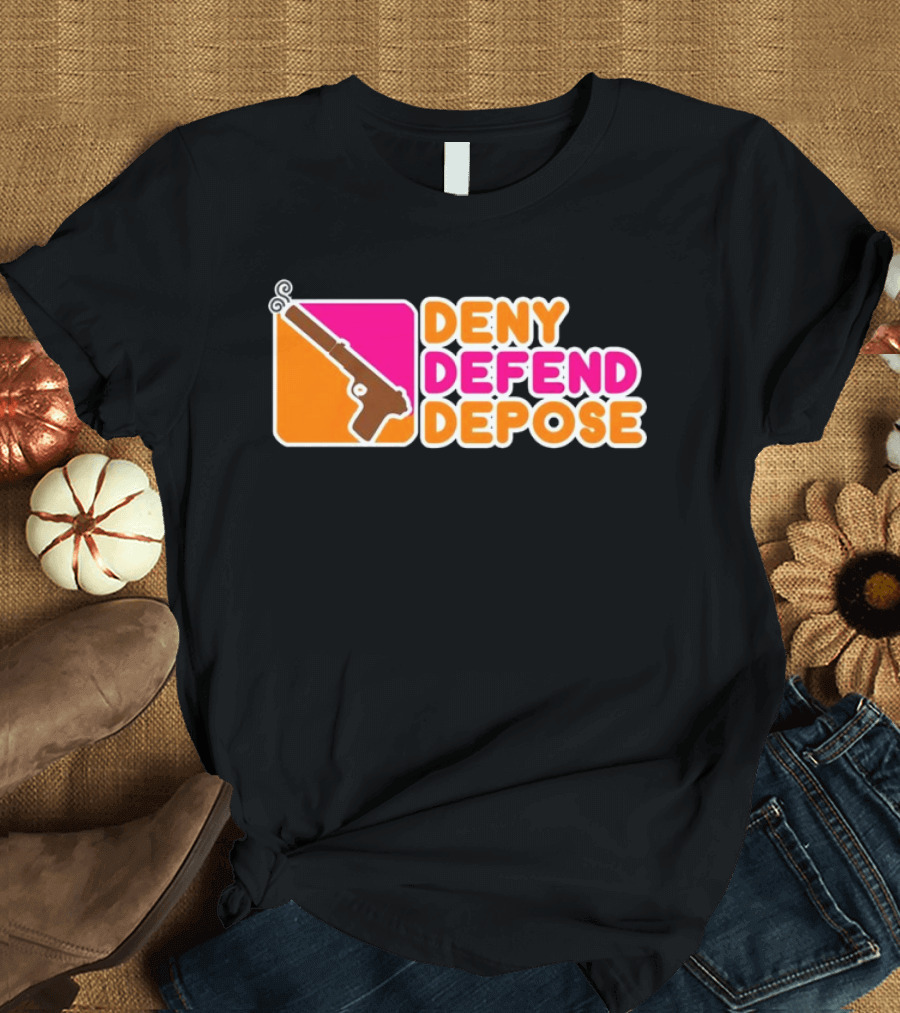 Deny Defend Depose Retro Gun T-Shirt