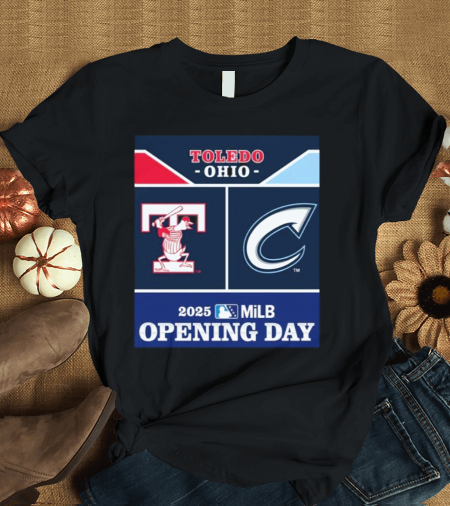 Toledo Ohio Mud Hens Vs Columbus Clippers 2025 MiLB Opening Day T-Shirt