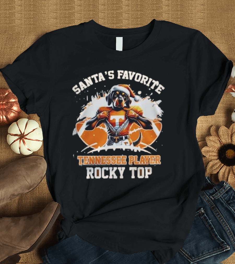 Santa's Favorite Tennessee Player Rocky Top T-Shirt