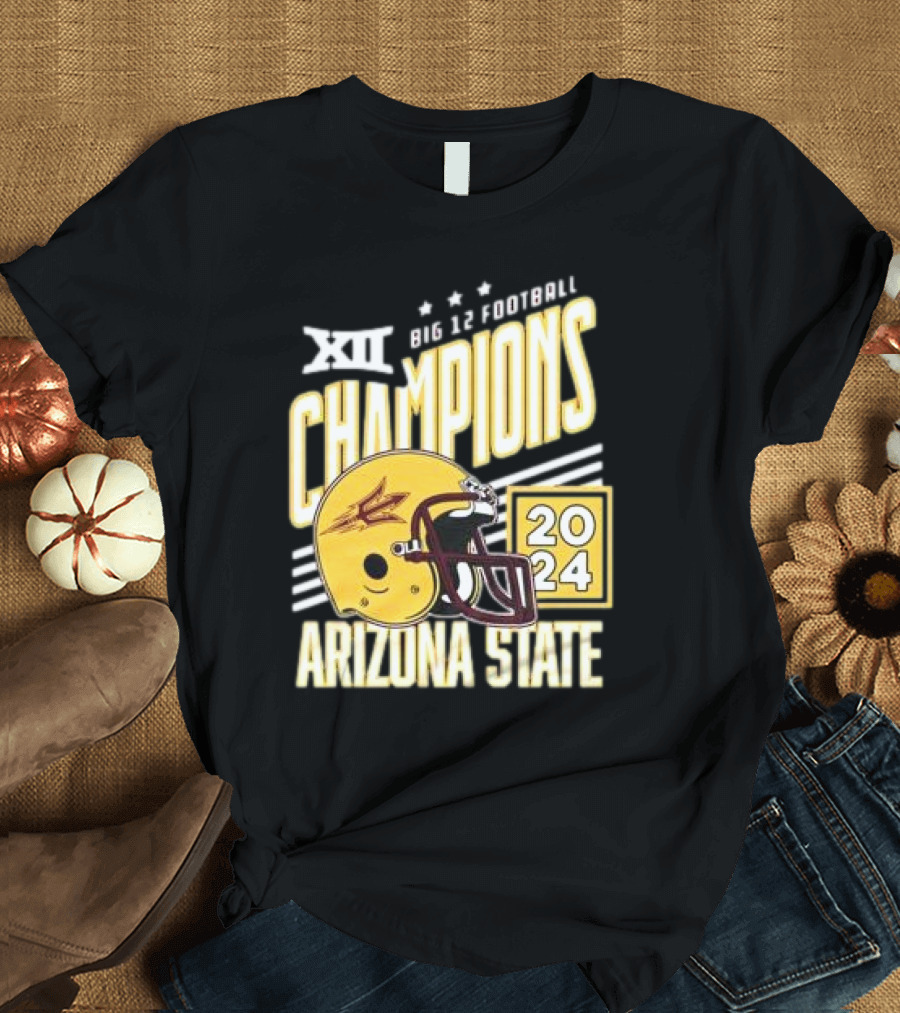 Arizona State 2024 Big 12 Football Champions Helmet T-Shirt