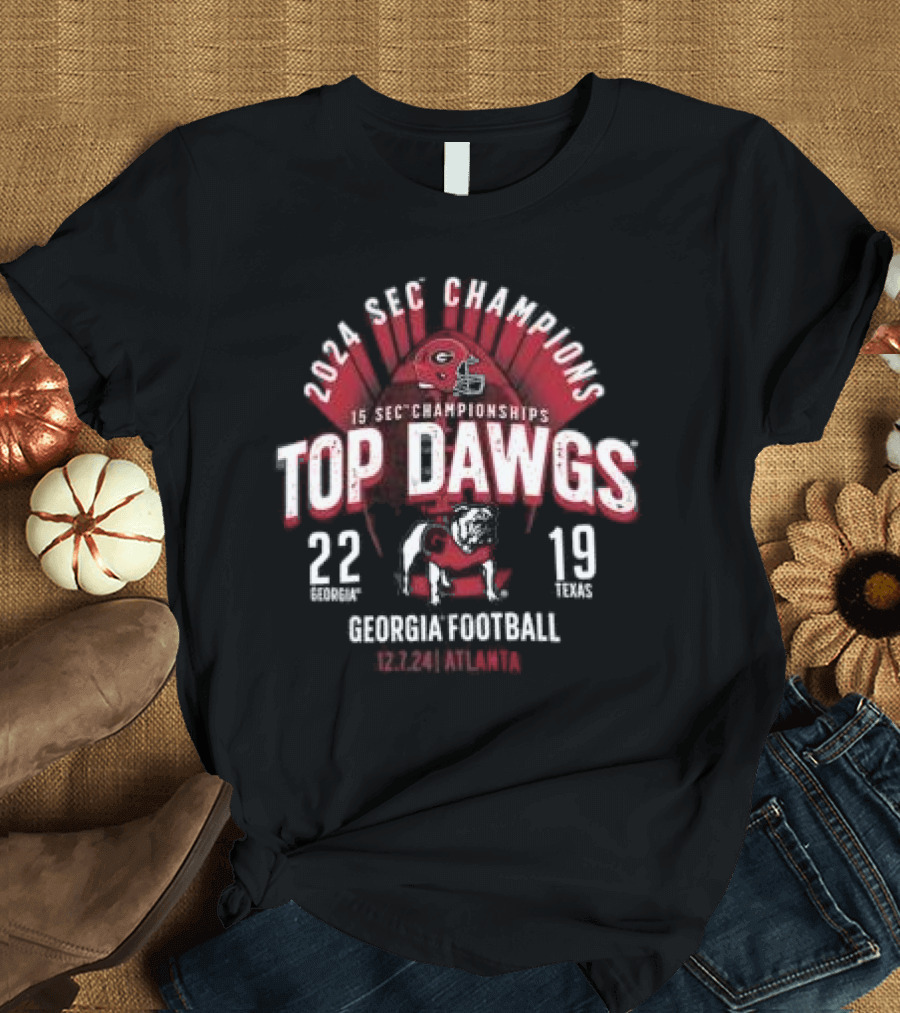 Georgia Bulldogs 2024 SEC Champions Top Dawgs Georgia Football Atlanta T-Shirt
