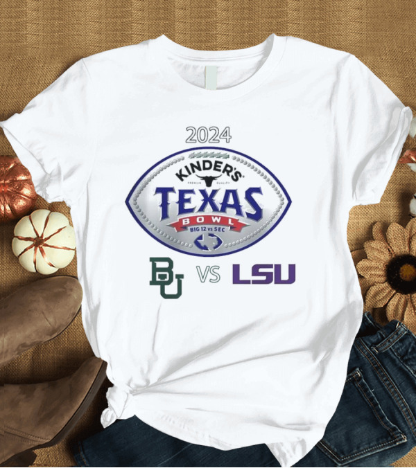 T-Shirt: Kinder’s Texas Bowl 2024 Baylor Bears vs LSU Tigers Big 12 vs SEC Matchup in Houston Texas T-Shirt Kinder’s Texas Bowl 2024 Baylor Bears vs LSU Tigers Big 12 vs SEC Matchup in Houston Texas T-Shirt